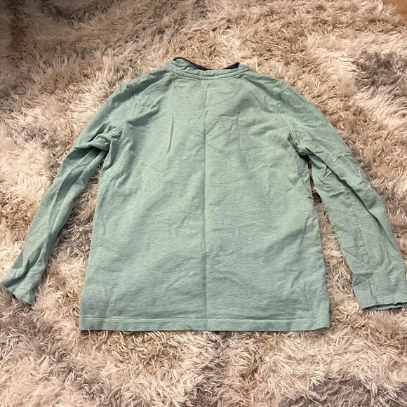 L.L. Bean Light Blue and Gray Quarter Button Up Pullover Sweater Size Large - Picture 5 of 5